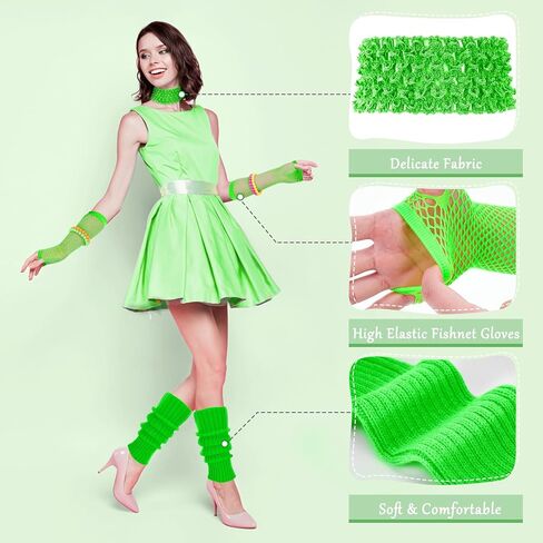 Ideashop 80s Accessories for Women, 80s Costumes for Women, 80s Outfit for Women Girls 80s Cosplay Party Accessories in Kuwait