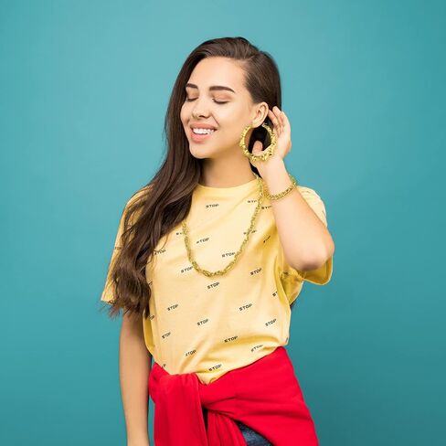 إكسسوارات الهيب هوب من Fraiieon 90s أزياء 80s للنساء والرجال مغني الراب في المدرسة القديمة ملابس DJ للحفلات للفتيات/الأطفال in Kuwait