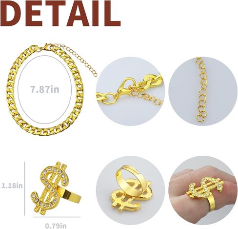 إكسسوارات الهيب هوب من Fraiieon 90s أزياء 80s للنساء والرجال مغني الراب في المدرسة القديمة ملابس DJ للحفلات للفتيات/الأطفال in Kuwait