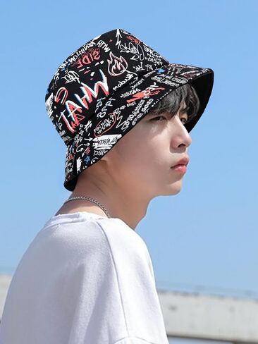 Packable Reversible Printed Bucket Hat Unisex for Men Women Beach Fisherman Cap in Saudi Arabia
