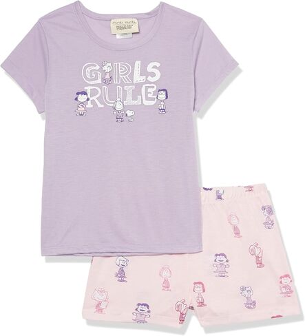 Munki Munki Girls' Youth Sleeve Tee and Short Pajama Set in Saudi Arabia