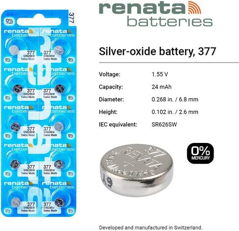 Renata Batteries 377 Silver Oxide Battery (5 Pack) in Saudi Arabia