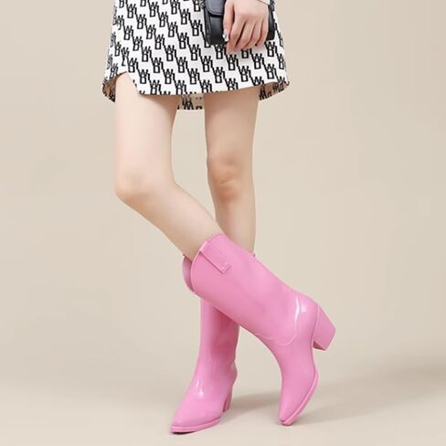 TermiyinFUL Mid Calf Rain Boots for Women Waterproof Anti-Slipping Rain Shoes Lightweight Anti-Slipping Garden Boots (pink, numeric_8) in Saudi Arabia
