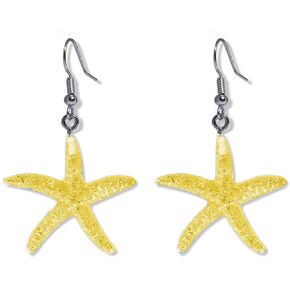 Colorful Starfish Acrylic Dangle Drop Earrings for Women Teens Girls Simple Boho Elegant Chic Resin Ocean Sea Animal Organism Geometric Lightweight Hook Earrings for Summer Beach Vacation Fashion Jewelry Gifts