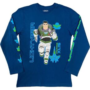 تي شيرت Buzz Lightyear للأطفال الصغار بأكمام طويلة برسوم جرافيك، Iris Navy، 4T in Saudi Arabia