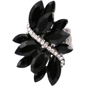 Rosemarie Collections Women's Dazzling Crystal Marquis Leaf Cluster Statement Stretch Cocktail Ring in Saudi Arabia