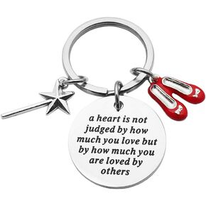 Beeshion Wizard of Oz Necklace Stainless Steel Charm with Ruby Red Slippers Pendant Necklace Inspirational Gift for Her in Saudi Arabia