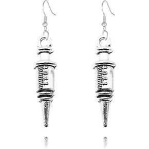 MALOYANVE Microscope Dangle Earrings for Women Girls Unique Silver Plated DNA Double Earrings Scientist Gifts Biology Chemistry Teacher Gift Science Nerd Jewelry Gifts