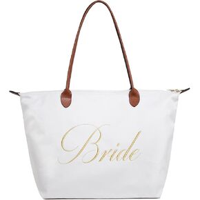 Pergozo Bride Tote Bag - Bridal Shower Gift for Bride Gifts for Wedding Day and Honeymoon - Bachelorette Gifts for Bride to Be Engagement Gifts for Women in Kuwait