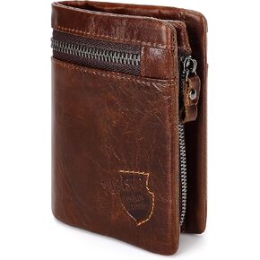 YumSur Mens Leather Wallet, Leather Wallet, RFID Blocking Men's Wallets Credit Card Holder Coin Pocket Purse External Card Bag, Tri-Fold Wallet for for Valentine's Day, Father's Day