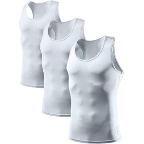ATHLIO 3 Pack Men's Cool Dry Compression Sleeveless Tank Top, Sports Running Basketball Workout Base Layer in Kuwait