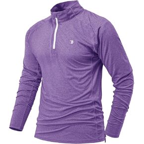 BGOWATU Men's Quarter Zip Pullover Long Sleeve Polo Shirts UPF 50 Quick Dry Golf Shirt in Saudi Arabia