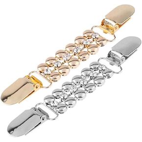 VIEEL 2 Pack Sweater Clips, Beaded Cardigan Clips, Stylish Pearl, Cardigan Collar Clip (Diamond) in Saudi Arabia