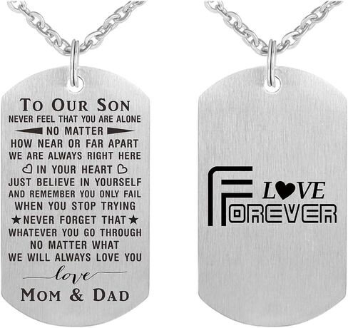 ABNTY Son Necklace, Gifts for Son, Pendant Necklace Inspirational Gifts for Son from Parents in Kuwait