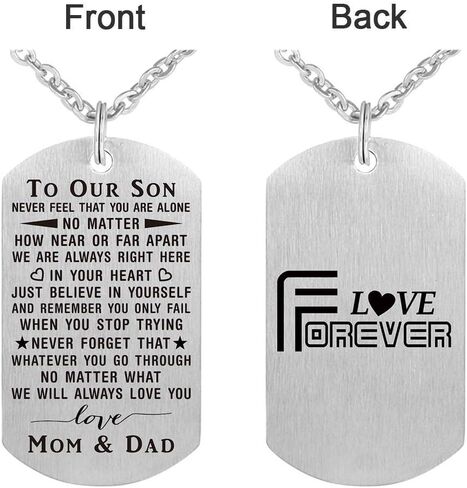 ABNTY Son Necklace, Gifts for Son, Pendant Necklace Inspirational Gifts for Son from Parents in Kuwait