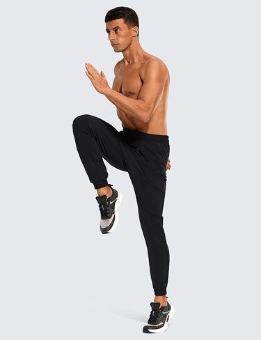 بنطال الركض الرجالي القابل للتمدد من CRZ YOGA - مقاس 29 بوصة مناسب للتمرين وخفيف الوزن للجري مع جيوب بسحاب in Saudi Arabia