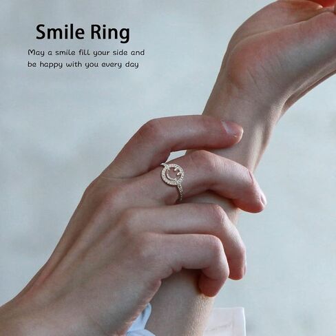 YKYLHSYXR Good Luck Happy-Face Necklaces Rings Stud-Earrings - Dainty Smile Face Jewelry with CZ Simulated Diamond, Cute Preppy Aesthetic Jewelry Gifts for Girls Women. in Kuwait