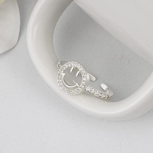 YKYLHSYXR Good Luck Happy-Face Necklaces Rings Stud-Earrings - Dainty Smile Face Jewelry with CZ Simulated Diamond, Cute Preppy Aesthetic Jewelry Gifts for Girls Women. in Kuwait