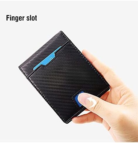 محفظة رفيعة للرجال مع مشبك نقود - تقنية حجب RFID - ثنائية الطي، رفيعة وبسيطة - 11 حجرة للبطاقات - جيب أمامي - لون أسود - مقاس -3.1 بوصة × 4.3 بوصة in Kuwait