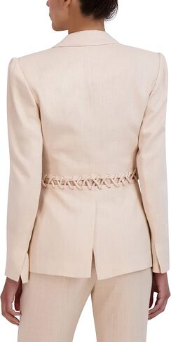 BCBGMAXAZRIA Women's V Neck Laced Waist Jacket in Kuwait