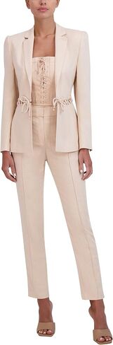 BCBGMAXAZRIA Women's V Neck Laced Waist Jacket in Kuwait