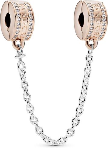 PANDORA Insignia Safety Chain Charm Bracelet Charm Signature Bracelets - Stunning Women's Jewelry - Gift for Women in Your Life - Made Rose & Sterling Silver in Saudi Arabia