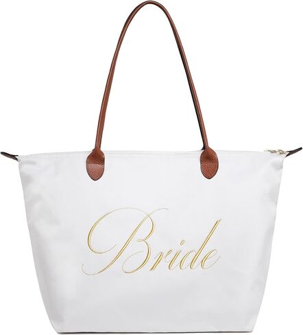 Pergozo Bride Tote Bag - Bridal Shower Gift for Bride Gifts for Wedding Day and Honeymoon - Bachelorette Gifts for Bride to Be Engagement Gifts for Women in Kuwait