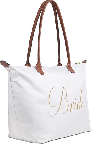 Pergozo Bride Tote Bag - Bridal Shower Gift for Bride Gifts for Wedding Day and Honeymoon - Bachelorette Gifts for Bride to Be Engagement Gifts for Women in Kuwait