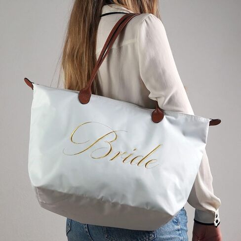 Pergozo Bride Tote Bag - Bridal Shower Gift for Bride Gifts for Wedding Day and Honeymoon - Bachelorette Gifts for Bride to Be Engagement Gifts for Women in Kuwait