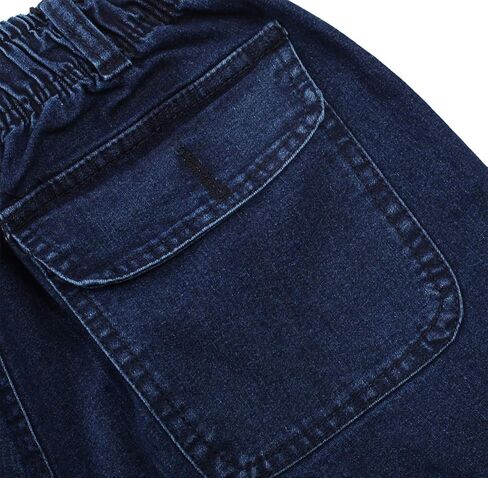 Locachy Men's Elastic Waist Denim Pants Casual Loose Straight Jeans in Kuwait