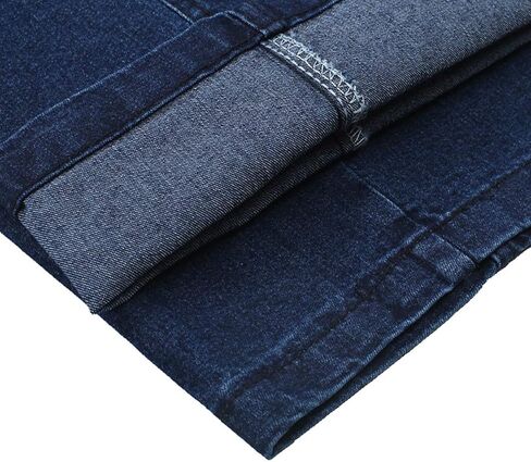 Locachy Men's Elastic Waist Denim Pants Casual Loose Straight Jeans in Kuwait