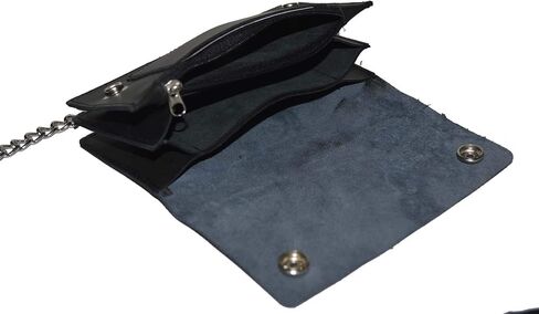 Leatherboss جلد طبيعي للرجال Trifold Eagle Biker Chain Wallet حامل بطاقة الائتمان لسائقي الدراجات النارية وسائقي الشاحنات in Saudi Arabia