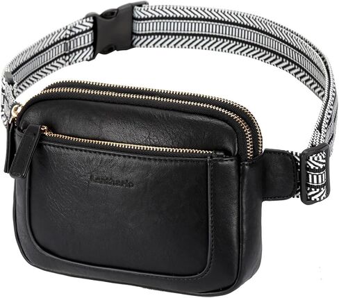 حقائب فاني جلدية من Leathario للنساء، حقيبة حزام صغيرة بحزام حول الجسم، محفظة صغيرة على الخصر عند الصدر، للجري والسفر يوميًا in Kuwait