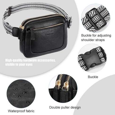 حقائب فاني جلدية من Leathario للنساء، حقيبة حزام صغيرة بحزام حول الجسم، محفظة صغيرة على الخصر عند الصدر، للجري والسفر يوميًا in Kuwait