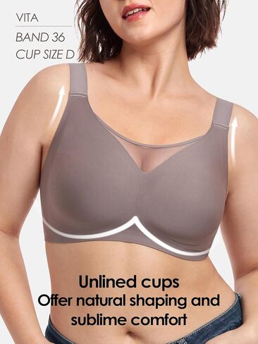 Brabalas حمالة صدر بدون خياطة ناعمة غير مبطنة للنساء، حمالة صدر بدون خياطة قابلة للتعديل (34C-48DDD)، حمالة صدر مريحة للغاية، بدون أسلاك داخلية لتغطية كاملة in Kuwait