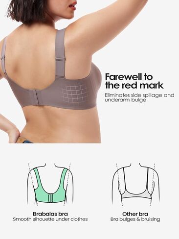 Brabalas حمالة صدر بدون خياطة ناعمة غير مبطنة للنساء، حمالة صدر بدون خياطة قابلة للتعديل (34C-48DDD)، حمالة صدر مريحة للغاية، بدون أسلاك داخلية لتغطية كاملة in Kuwait