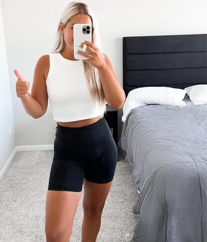 HeyNuts Wherever كروب توب للنساء للتمرين، حمالات صدر رياضية مبطنة خالية من الأسلاك، حمالات صدر طويلة برقبة عالية، أكواب A-D in Kuwait