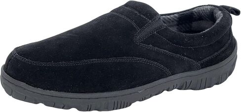 Clarks Mens Slipper with Suede Leather Upper SAB30194A - Closed Back with Double Gore and Removable Insole - Indoor Outdoor House Slippers For Men in Saudi Arabia
