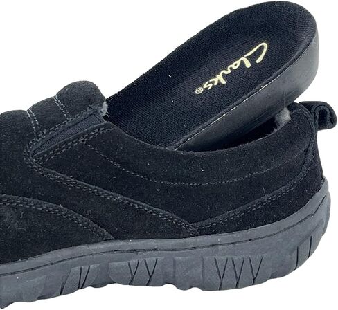 Clarks Mens Slipper with Suede Leather Upper SAB30194A - Closed Back with Double Gore and Removable Insole - Indoor Outdoor House Slippers For Men in Saudi Arabia
