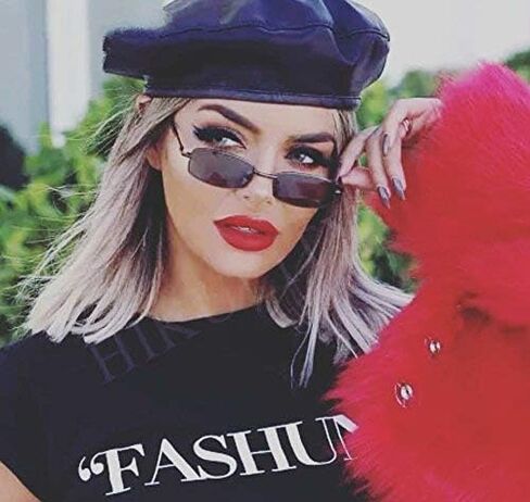 FEISEDY خمر مستطيل صغير النظارات الشمسية النساء الرجال الرجعية العصرية إطار معدني مربع الشكل نظارات شمسية B2295 in Kuwait