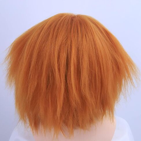 شعر مستعار Hulaidywig قصير برتقالي للحفلات التنكرية من الرسوم المتحركة الاصطناعية لأزياء الهالوين (16 بوصة للكبار) in Kuwait