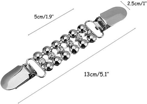 VIEEL 2 Pack Sweater Clips, Beaded Cardigan Clips, Stylish Pearl, Cardigan Collar Clip (Diamond) in Saudi Arabia