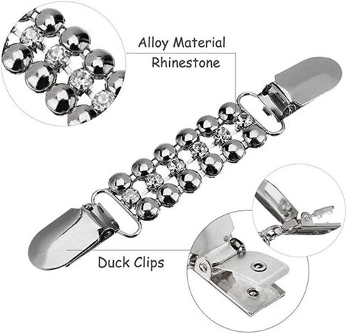 VIEEL 2 Pack Sweater Clips, Beaded Cardigan Clips, Stylish Pearl, Cardigan Collar Clip (Diamond) in Saudi Arabia