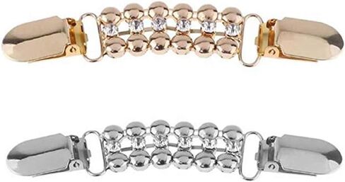 VIEEL 2 Pack Sweater Clips, Beaded Cardigan Clips, Stylish Pearl, Cardigan Collar Clip (Diamond) in Saudi Arabia