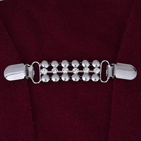 VIEEL 2 Pack Sweater Clips, Beaded Cardigan Clips, Stylish Pearl, Cardigan Collar Clip (Diamond) in Saudi Arabia