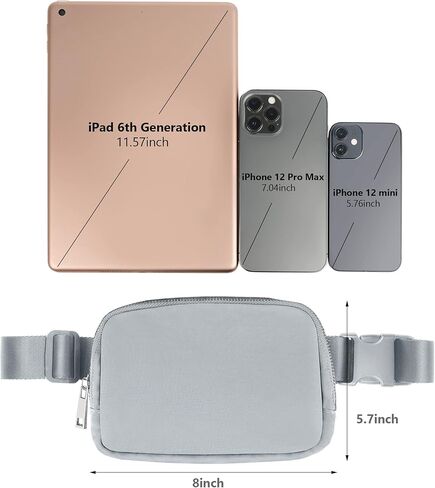 حقيبة حزام صغيرة للجنسين من Yaavii Everywhere، حقيبة خصر صغيرة أنيقة مقاومة للماء مع حزام قابل للتعديل للتمرين والجري والسفر والمشي لمسافات طويلة، أسود in Kuwait