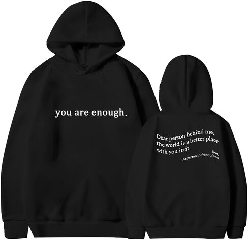 UNIQUEONE أنت كافية البلوز المرأة عزيزي شخص خلفي هوديي البلوز الحب الوعي السلام كنزة بمقاس كبير in Kuwait