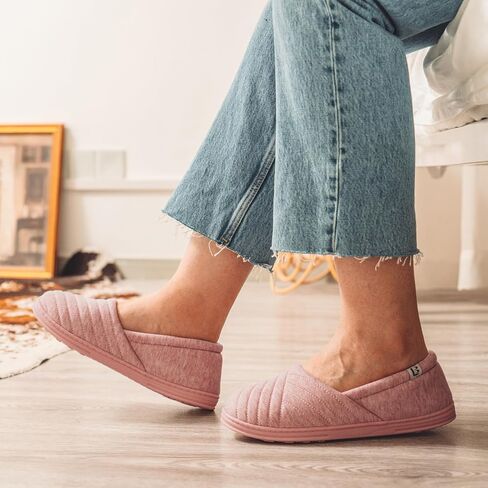 شبشب نسائي من القطن من LongBay مصنوع من الجيرسيه مريح وجيد التهوية من إسفنج ميموري فوم in Kuwait