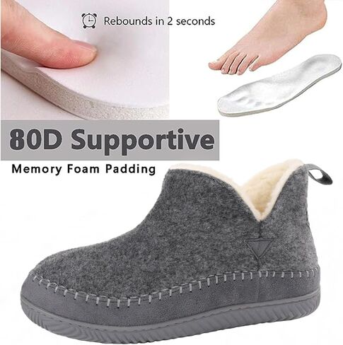 Women's Moccasin Bootie Slippers, Cozy Memory Foam Indoor Outdoor House Shoes in Kuwait