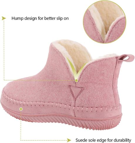 Women's Moccasin Bootie Slippers, Cozy Memory Foam Indoor Outdoor House Shoes in Kuwait